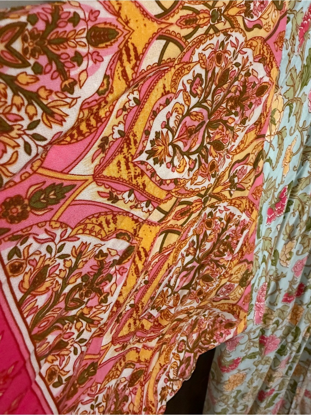 Floral Pink & Aqua Decorative Kimono nwot. - Picture 5 of 10